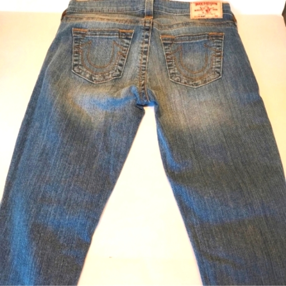 True Religion Stella Skinny Jeans Womens 30 x 32 Blue Denim Stretch Zip Fly - Picture 3 of 8